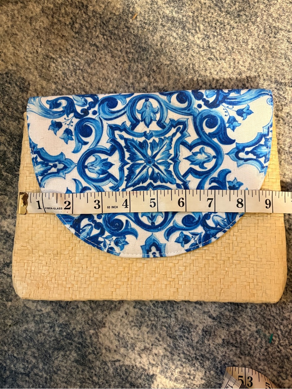 Dolce & Gabbana Blue and Natural Straw Clutch NWOT - Picture 3 of 6